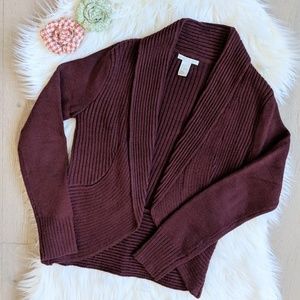 Burgundy cocoon cardigan